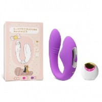  Couples Vibrator with Sucking Function 8-Speed Remote Control, PURPLE